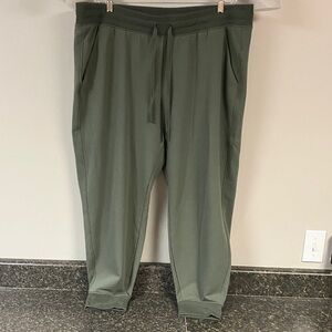 athletic works green joggers sweatpants 1x drawstring and pockets 16/18w